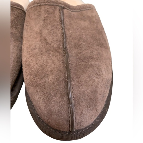 UGG Scuff Slipper Shoes Men's 10 Brown Suede Shearling Lined Comfort Sli… - Picture 5 of 10